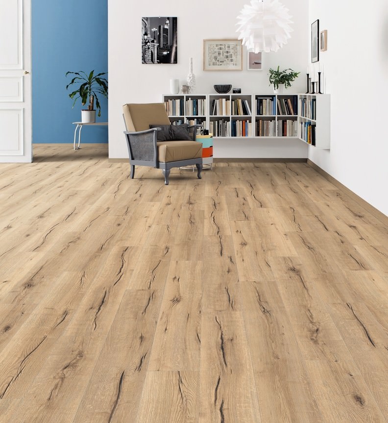 538921 HARO Laminatboden Landhausdiele 4V Eiche-italica-creme authentic QV