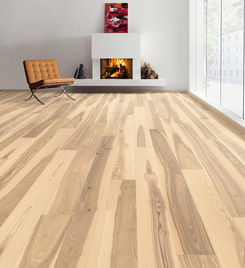 Parkett LA 2V Esche lichtweiss Country struk  QV